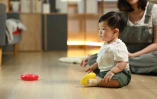 Child relaxing in a sensory-friendly space at OrbRom Center Phnom Penh