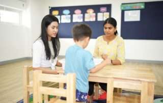 Child receiving bilingual-aware speech-language support for DLD at OrbRom Center in Phnom Penh