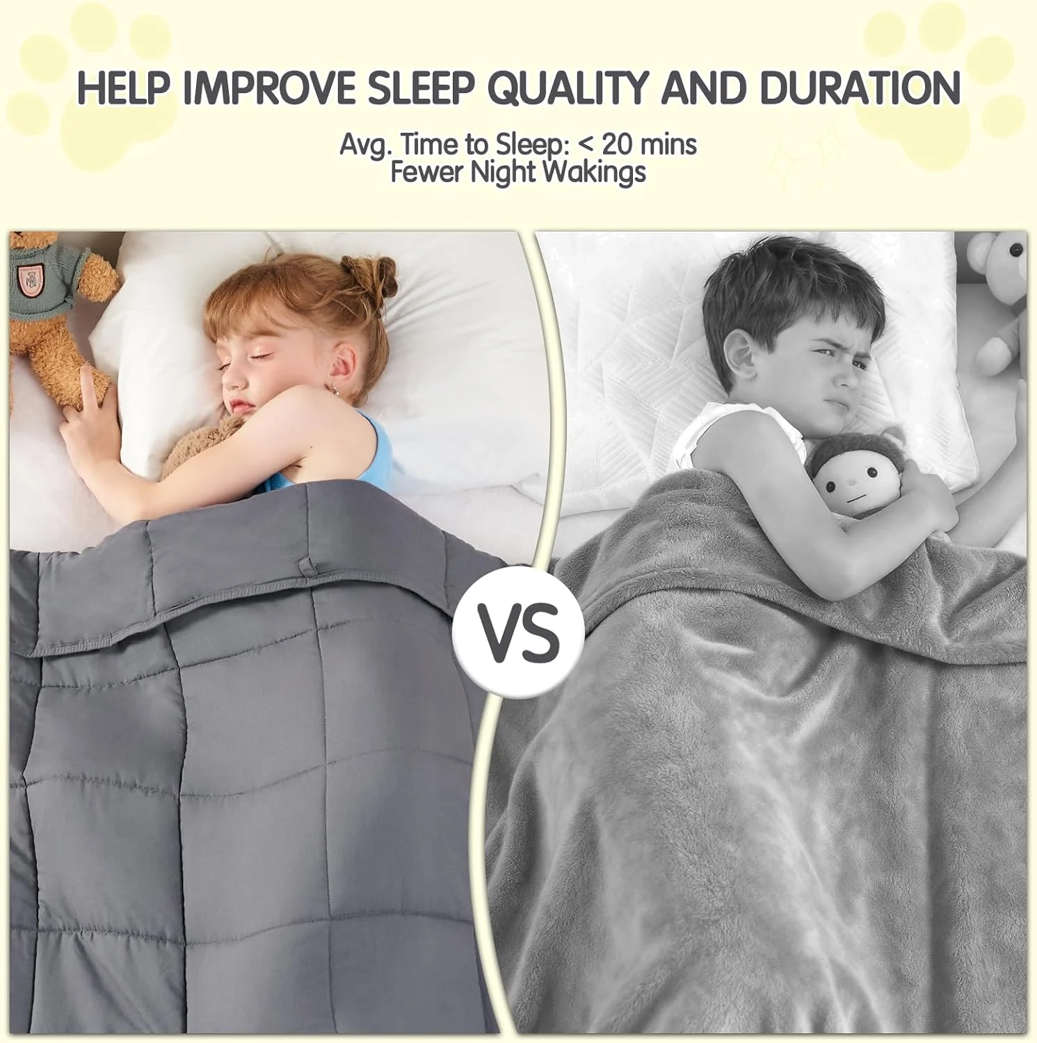Soft bamboo weighted blanket providing deep pressure sensory input