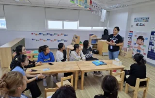 Special Education Teacher Lotivio Lasco Maricel leading Teacher Assistant training at OrbRom Center.